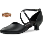 Damen Tanzschuhe Diamant Modell 107:Sandalette Leder schwarz 4,2 cm Absatz