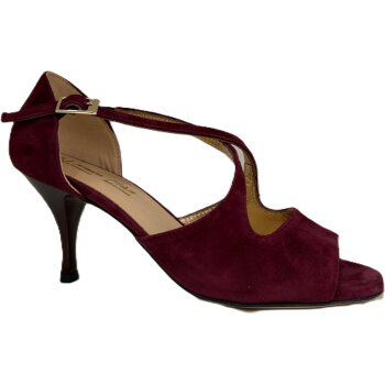 Damen Tanzschuhe Nada Mas Modell Yasmin bordeaux Velours 7 cm