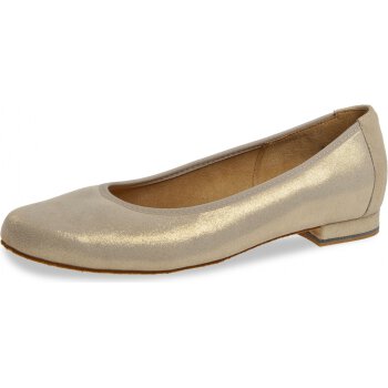 Diamant Modell 175 flache goldfarbene Ballerina mit Gummizug, Restpaar in Gr. 4 1/2